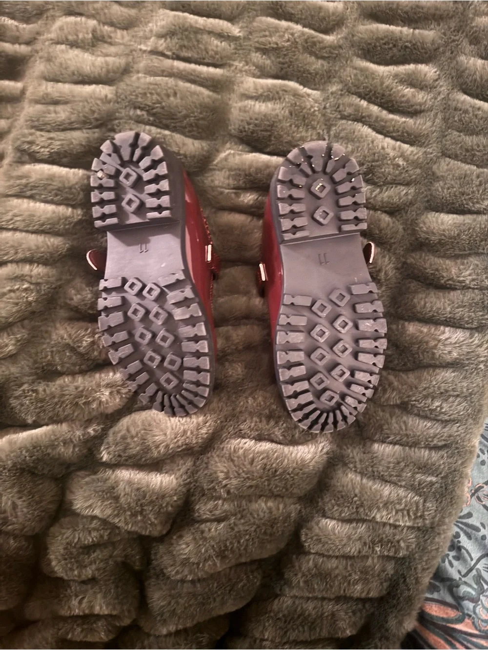 GAP Girls Patent Mary Janes in Deep Burgundy with Gold Buckle